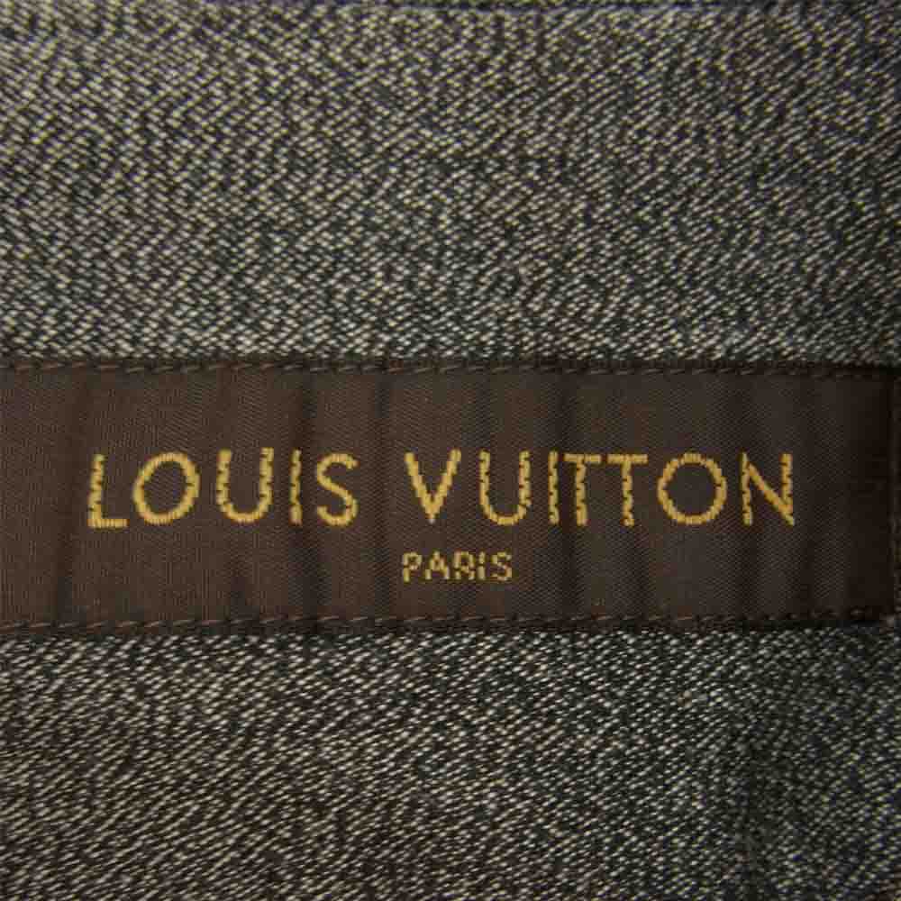 LOUIS VUITTON ルイ・ヴィトン 国内正規品 モノグラム切替 長袖 シャツ グレー系 S【中古】