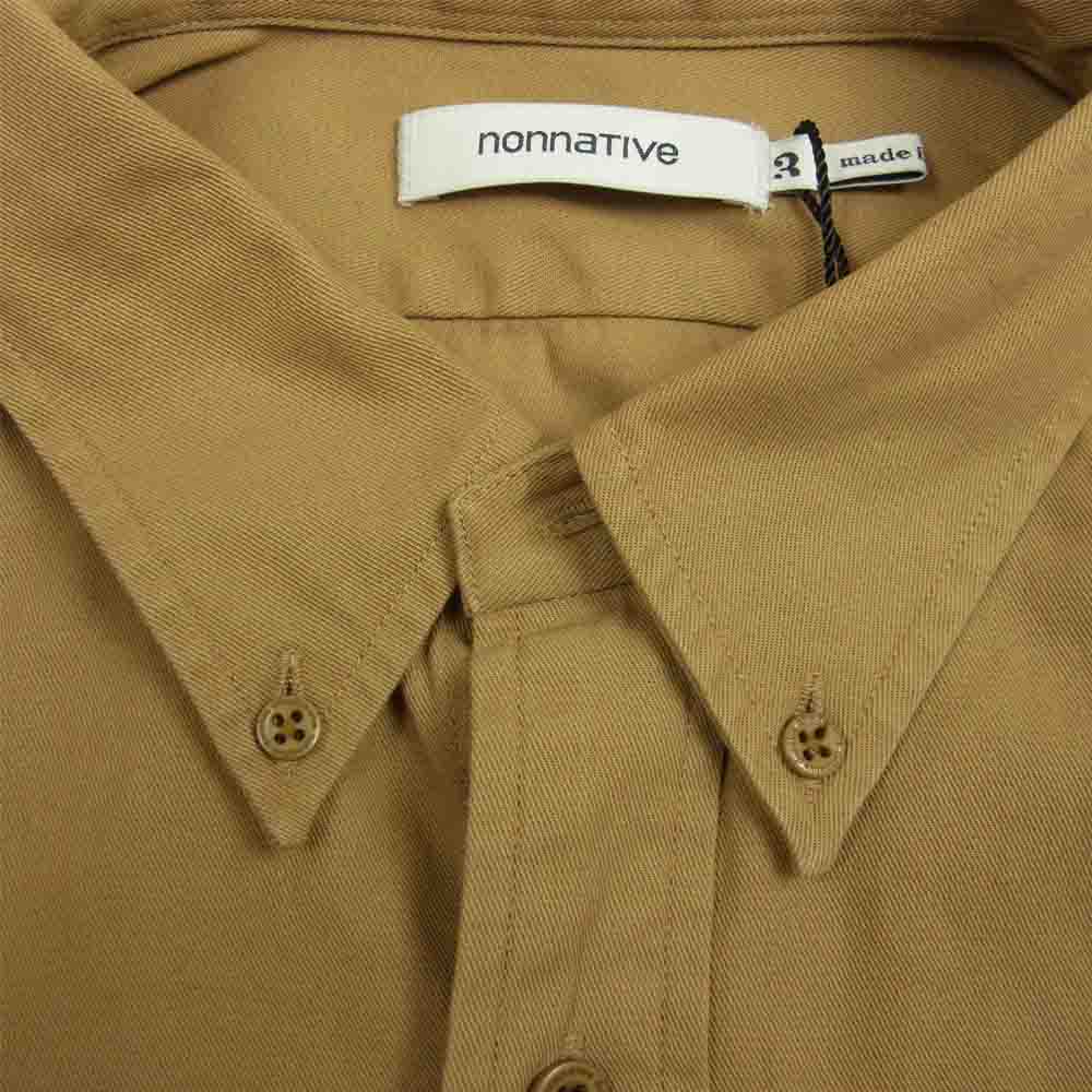 nonnative ノンネイティブ NN-S3901 DWELLER BDジャージー COTTON GABARDINE コットン ギャバジン 長袖 シャツ  ベージュ系 3【新古品】【未使用】【中古】