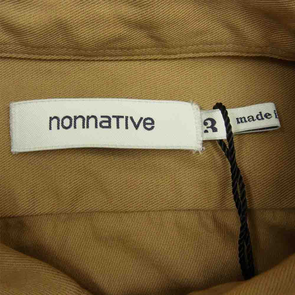 nonnative ノンネイティブ NN-S3901 DWELLER BDジャージー COTTON GABARDINE コットン ギャバジン 長袖 シャツ  ベージュ系 3【新古品】【未使用】【中古】