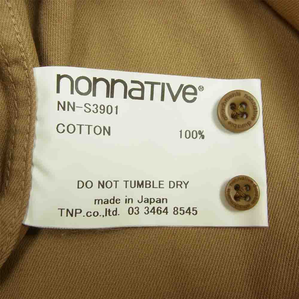 nonnative ノンネイティブ NN-S3901 DWELLER BDジャージー COTTON GABARDINE コットン ギャバジン 長袖 シャツ  ベージュ系 3【新古品】【未使用】【中古】
