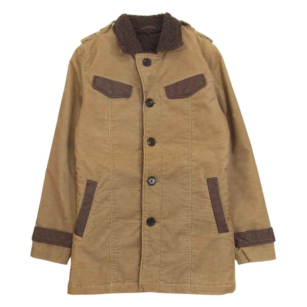 NO ID. ノーアイディ 811035-605 コーデュロイ ボア ランチコート ブラウン系 1【中古】