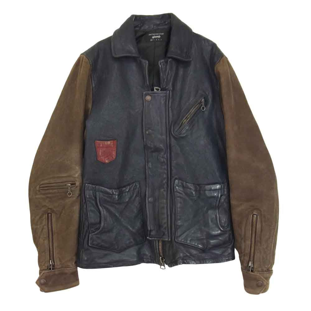 glamb グラム GB0419JKT02 ダーデンレザー　袖切替 ジャケット ブラック系 O【中古】