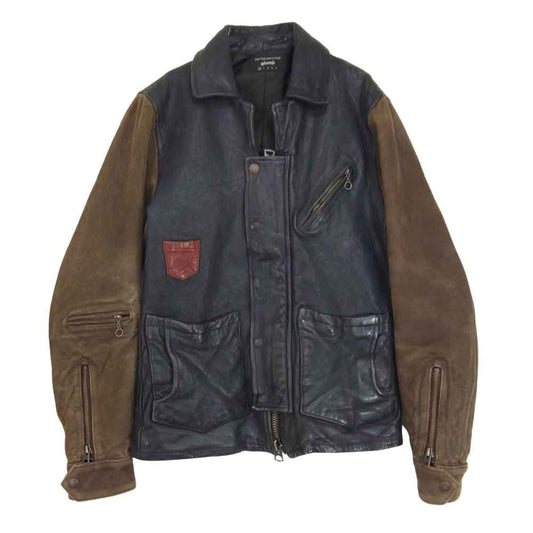 glamb グラム GB0419JKT02 ダーデンレザー　袖切替 ジャケット ブラック系 O【中古】
