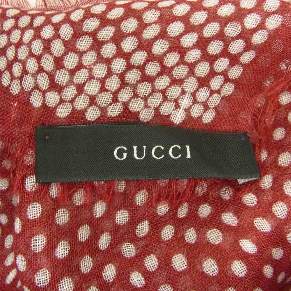 GUCCI グッチ GG ドット柄 ストール エンジ系【中古】