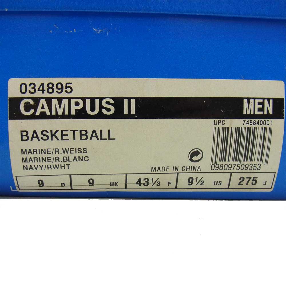 adidas アディダス 34895 CAMPUS II キャンパス II スニーカー ライトブルー系 27.0【中古】
