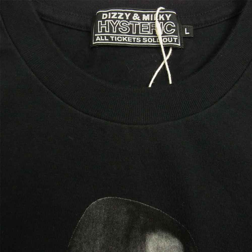 HYSTERIC GLAMOUR ヒステリックグラマー 02221CT36 DIZZY＆MILKY プリント Tシャツ ブラック ブラック系 L【新古品】【未使用】【中古】
