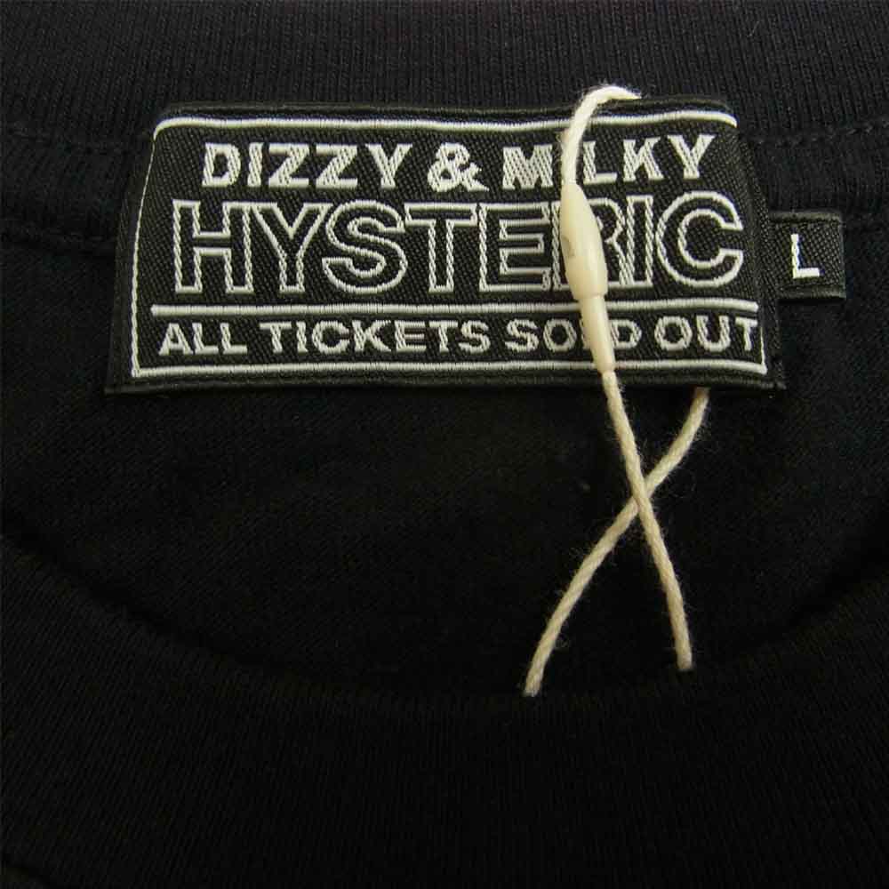HYSTERIC GLAMOUR ヒステリックグラマー 02221CT36 DIZZY＆MILKY プリント Tシャツ ブラック ブラック系 L【新古品】【未使用】【中古】