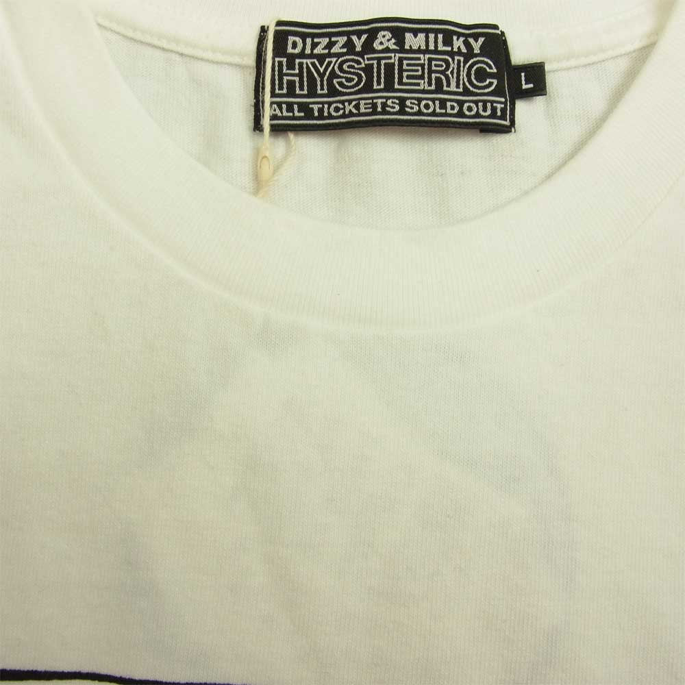 HYSTERIC GLAMOUR ヒステリックグラマー 02221CT15 DIZZY＆MILKY プリント Tシャツ ホワイト ホワイト系 L【新古品】【未使用】【中古】