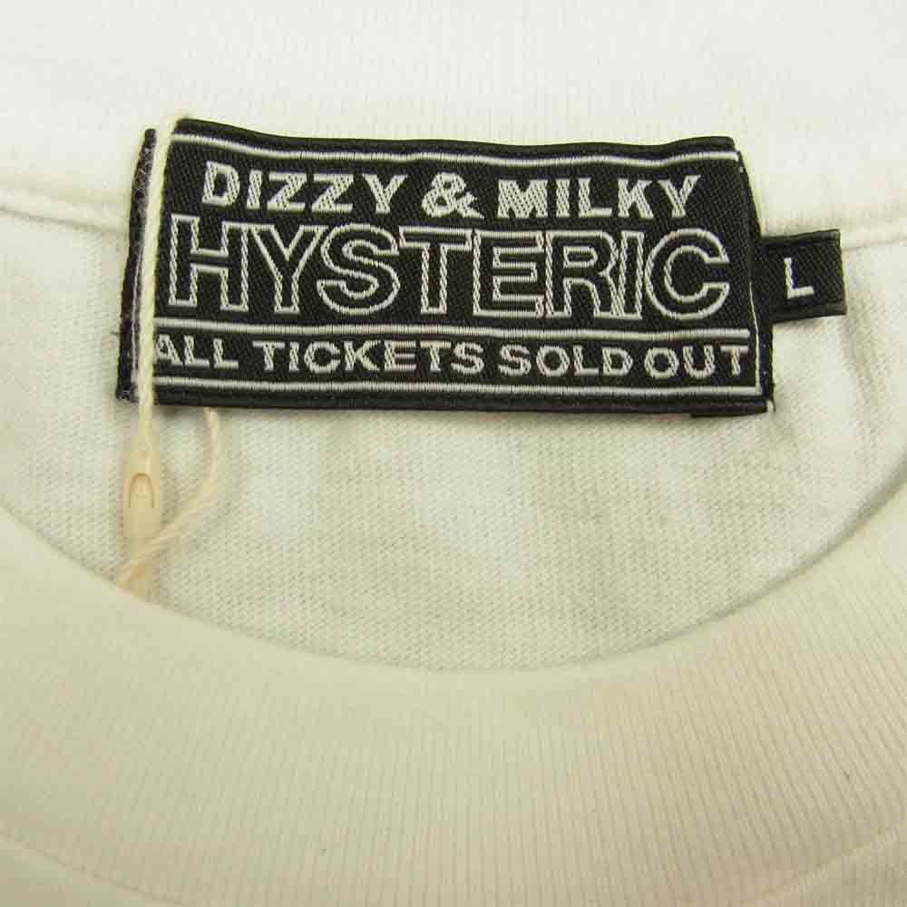 HYSTERIC GLAMOUR ヒステリックグラマー 02221CT15 DIZZY＆MILKY プリント Tシャツ ホワイト ホワイト系 L【新古品】【未使用】【中古】