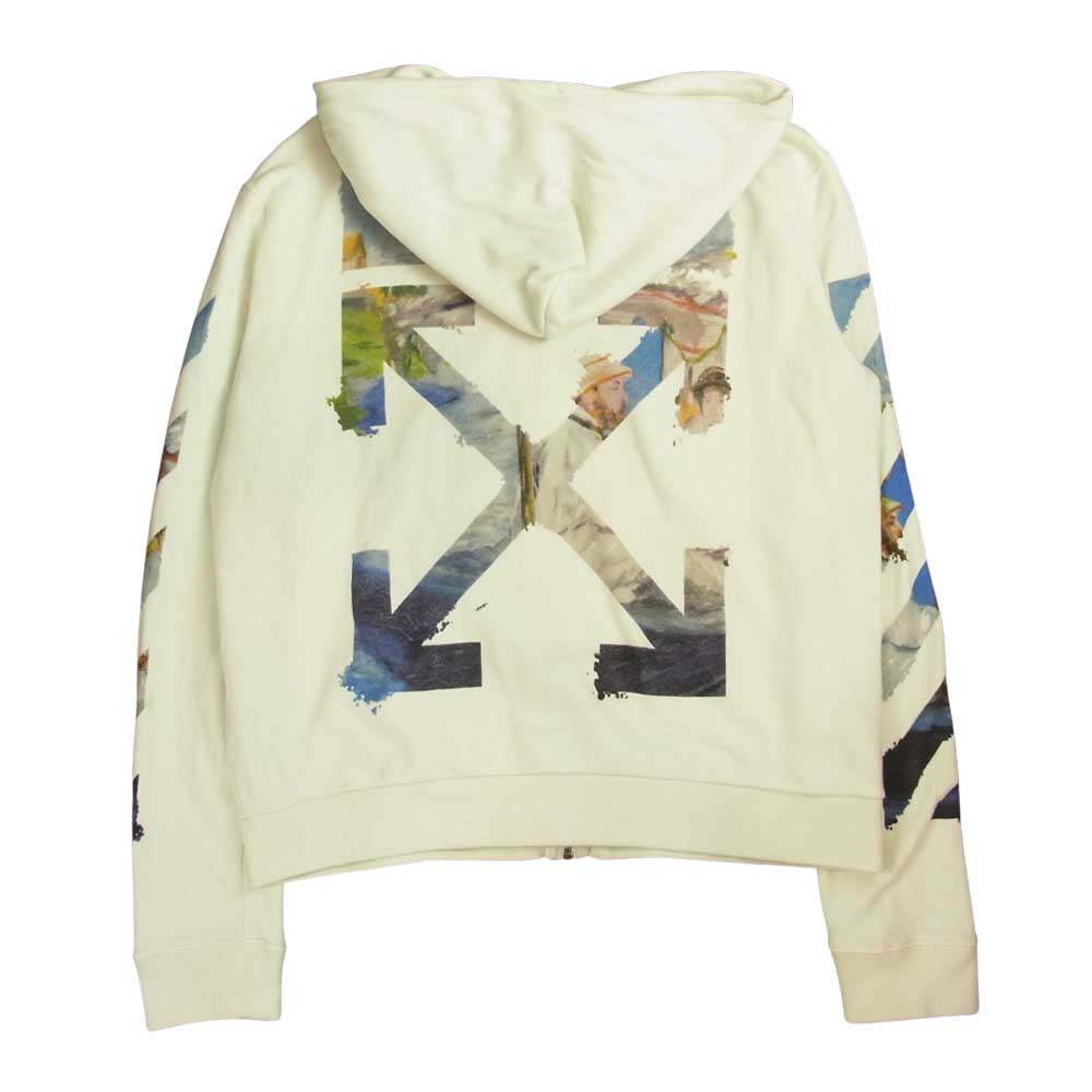 OFF-WHITE オフホワイト 19SS 0MBE001R190030120288 DIAG COLORED ARROW ZIP HOODIE ジップ フーディ パーカー ベージュ系 L【中古】