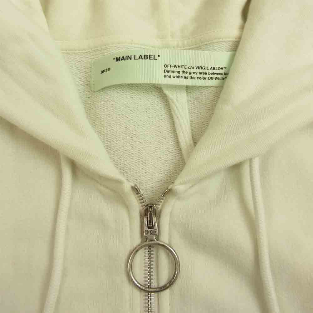 OFF-WHITE オフホワイト 19SS 0MBE001R190030120288 DIAG COLORED ARROW ZIP HOODIE ジップ フーディ パーカー ベージュ系 L【中古】