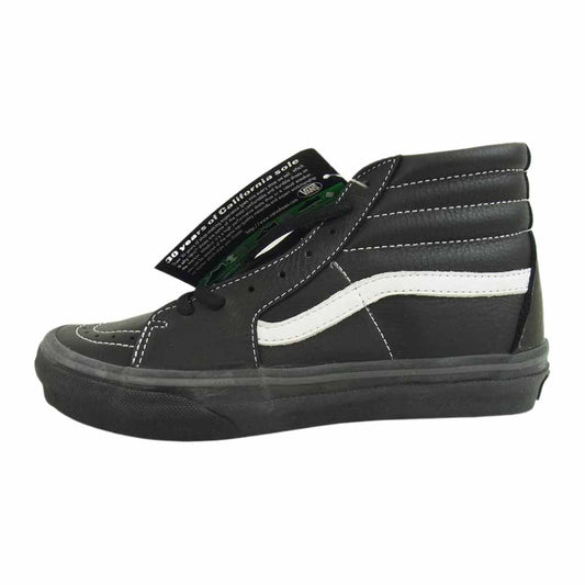VANS バンズ V38L SK8-Hi Leather スケート ハイ スケハイ レザー スニーカー ブラック系 US 6.5【美品】【中古】
