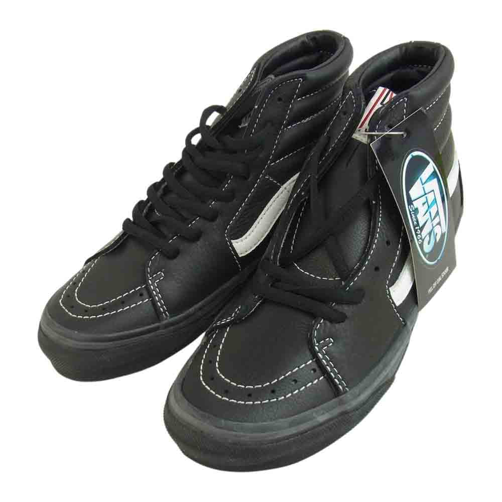 VANS バンズ V38L SK8-Hi Leather スケート ハイ スケハイ レザー スニーカー ブラック系 US 6.5【美品】【中古】