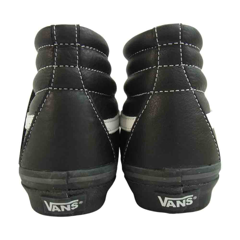 VANS バンズ V38L SK8-Hi Leather スケート ハイ スケハイ レザー スニーカー ブラック系 US 6.5【美品】【中古】