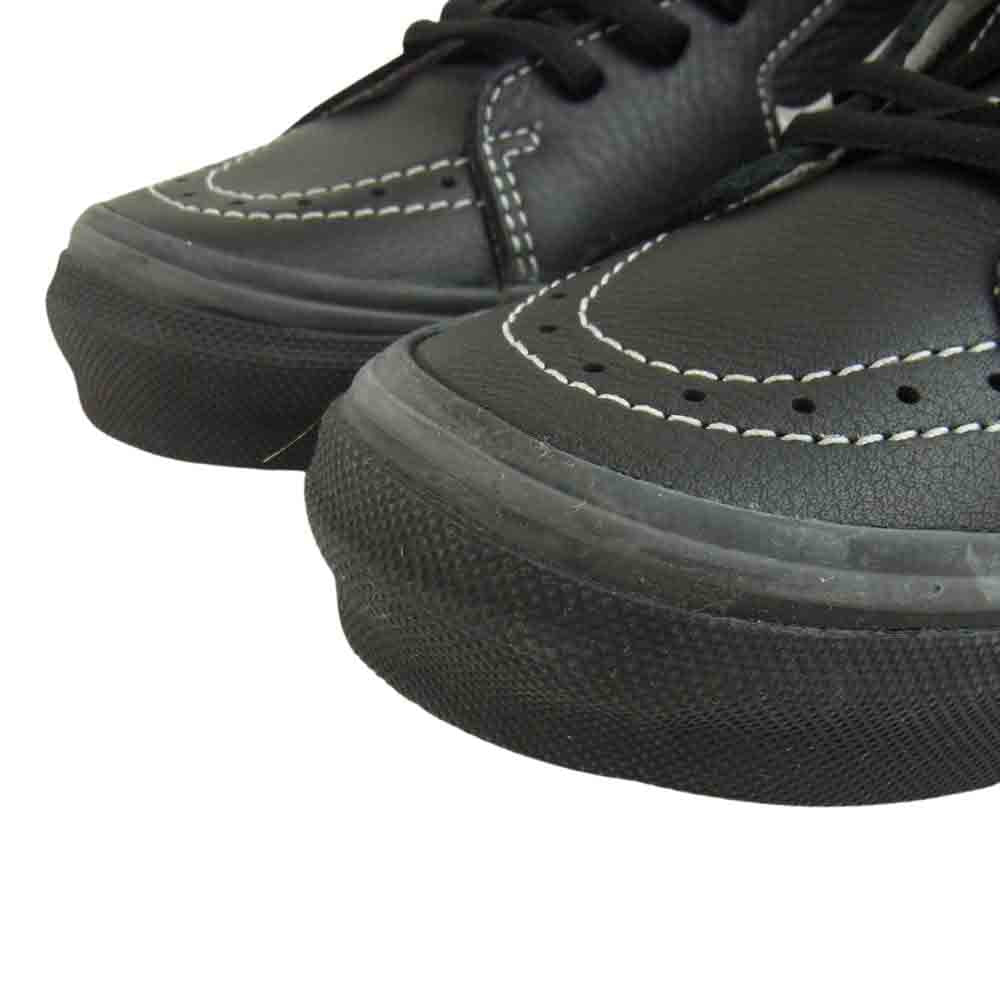VANS バンズ V38L SK8-Hi Leather スケート ハイ スケハイ レザー スニーカー ブラック系 US 6.5【美品】【中古】
