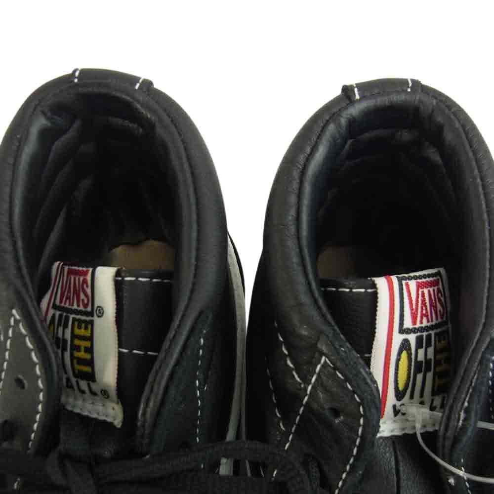 VANS バンズ V38L SK8-Hi Leather スケート ハイ スケハイ レザー スニーカー ブラック系 US 6.5【美品】【中古】