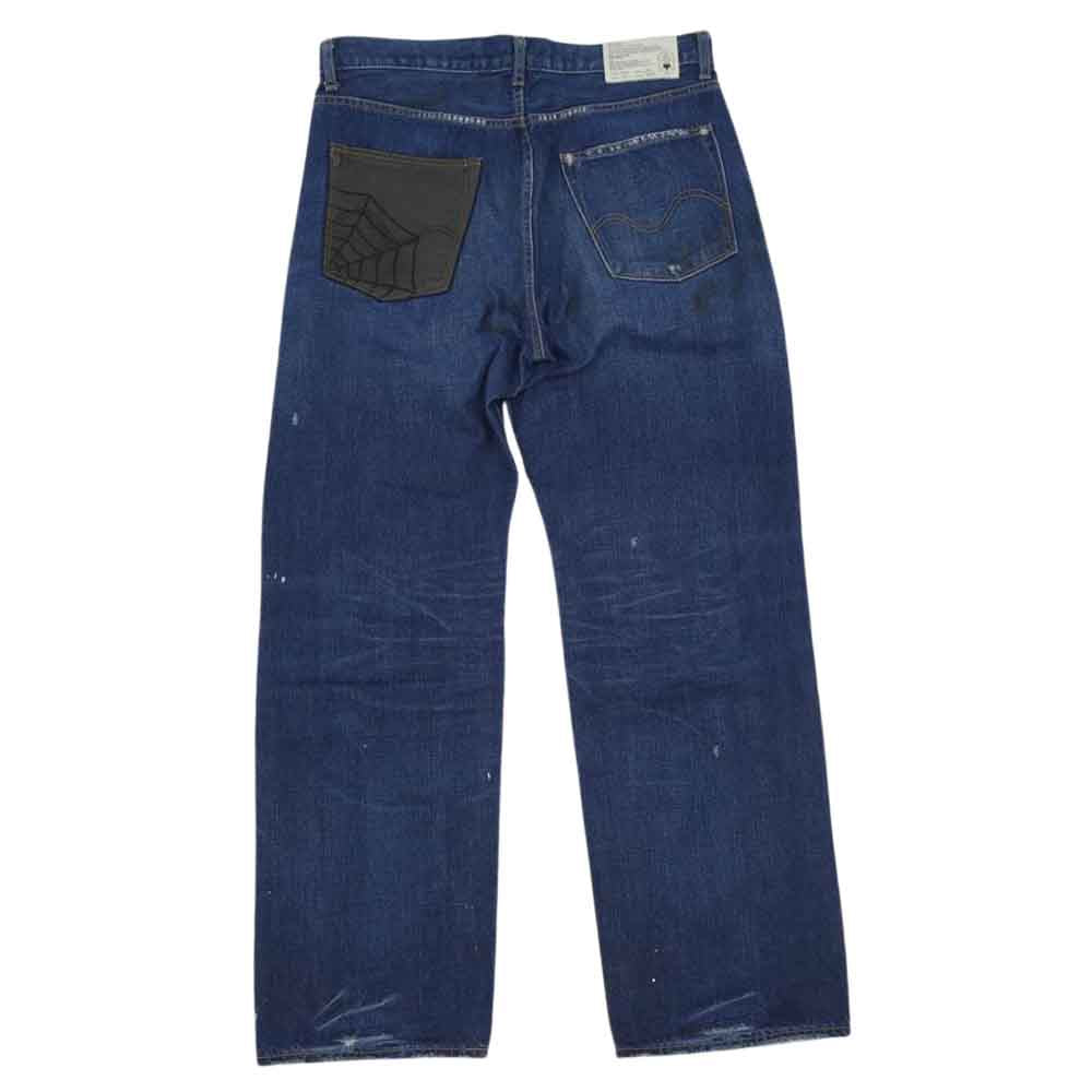WTAPS ダブルタップス DCDT-PT-M02 BLUES ブルース クラッシュ加工 ワッペン デニム パンツ インディゴブルー系 表記無し(W35相当)【中古】