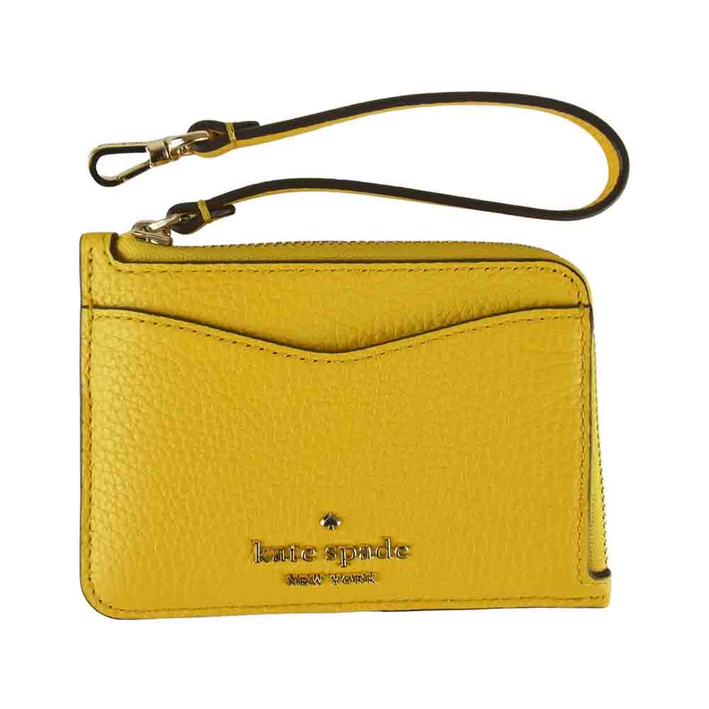 Kate Spade ケイトスペード leila small card holder wristlet レイラ スモール カード ホルダー リスレット パスケース  イエロー系【新古品】【未使用】【中古】