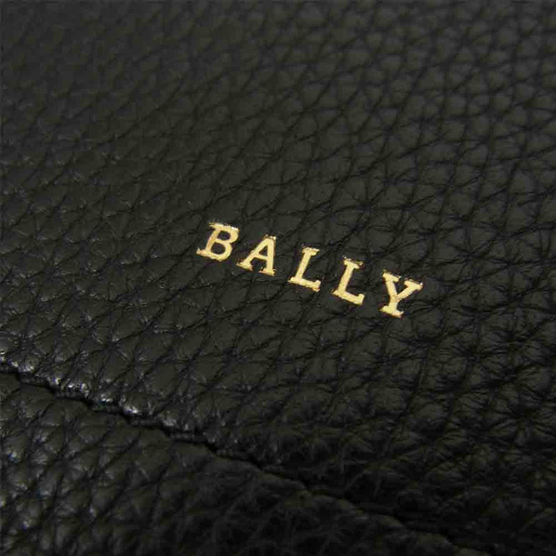 BALLY バリー BEZIN Striped Grained Leather ショルダーバッグ ブラック系【中古】