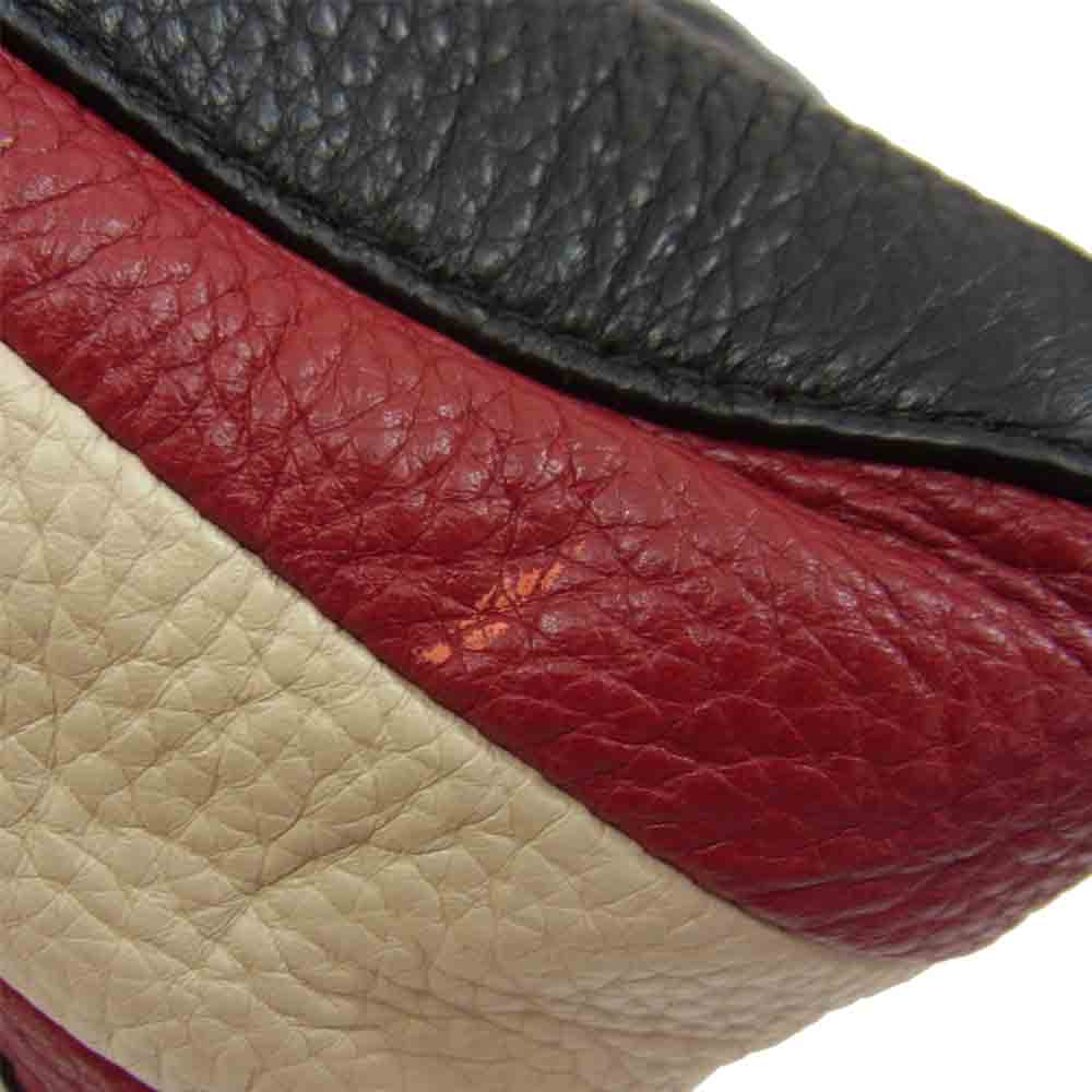 BALLY バリー BEZIN Striped Grained Leather ショルダーバッグ ブラック系【中古】