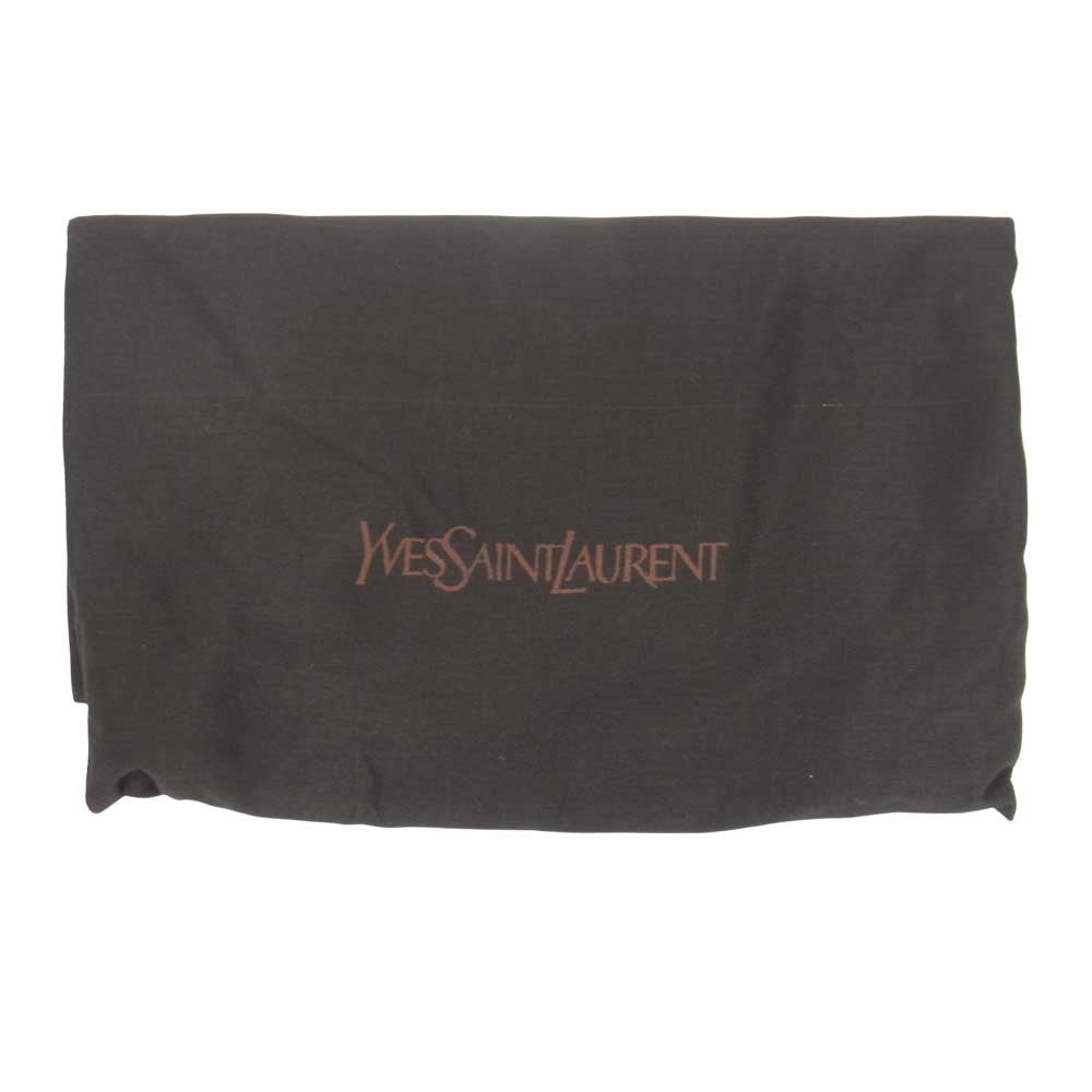 YVES SAINT LAURENT イヴサンローラン レザー プラップ ショルダー バッグ ベージュ系【中古】