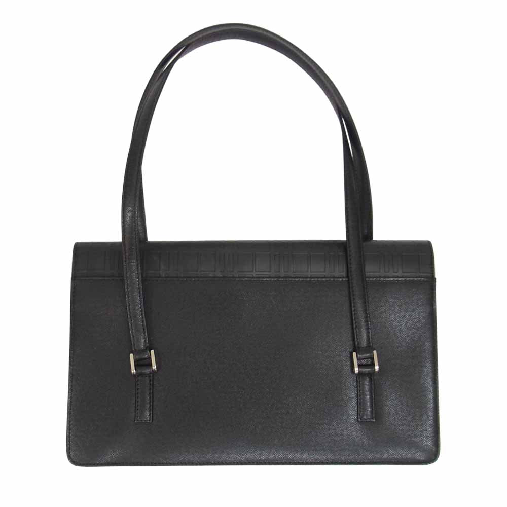 BURBERRY LONDON バーバリー ロンドン ノバチェック型押し フラップ ショルダー ハンド  バック ブラック系【中古】