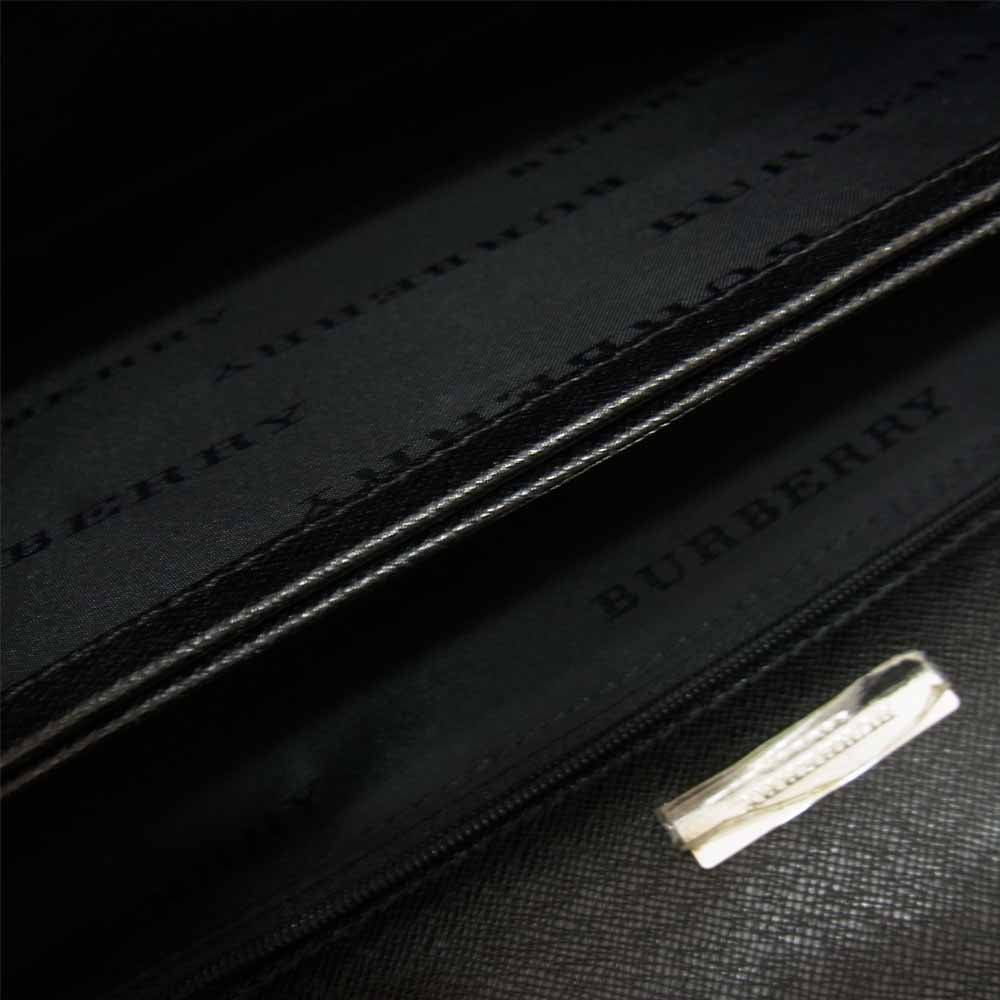 BURBERRY LONDON バーバリー ロンドン ノバチェック型押し フラップ ショルダー ハンド  バック ブラック系【中古】