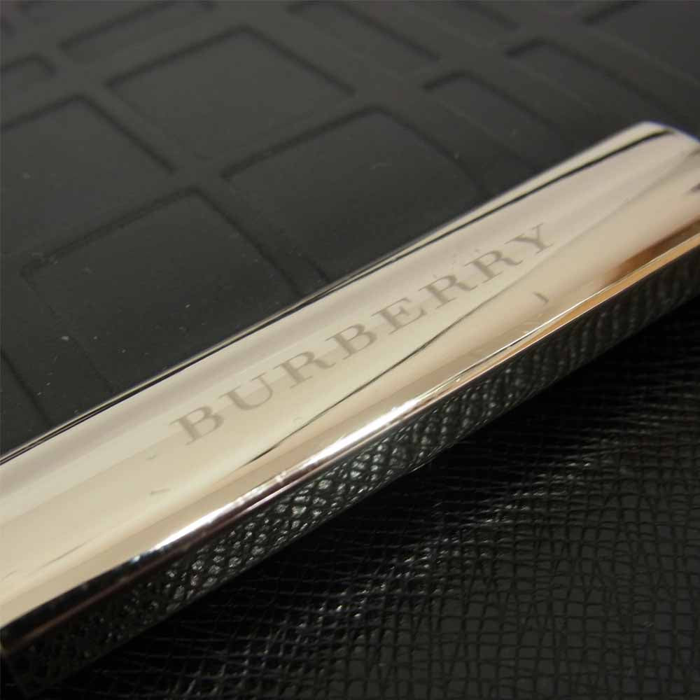 BURBERRY LONDON バーバリー ロンドン ノバチェック型押し フラップ ショルダー ハンド  バック ブラック系【中古】