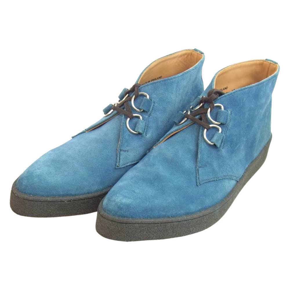 GEORGE COX ジョージコックス RALEIGH別注 15387 LOOK SHARP CHUKKA BOOTS Dリング チャッカブーツ スエードレザー ラバーソール ネイビー系 10【美品】【中古】