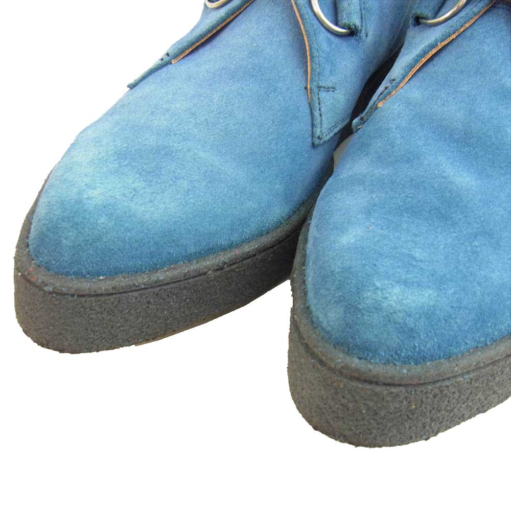GEORGE COX ジョージコックス RALEIGH別注 15387 LOOK SHARP CHUKKA BOOTS Dリング チャッカブーツ スエードレザー ラバーソール ネイビー系 10【美品】【中古】