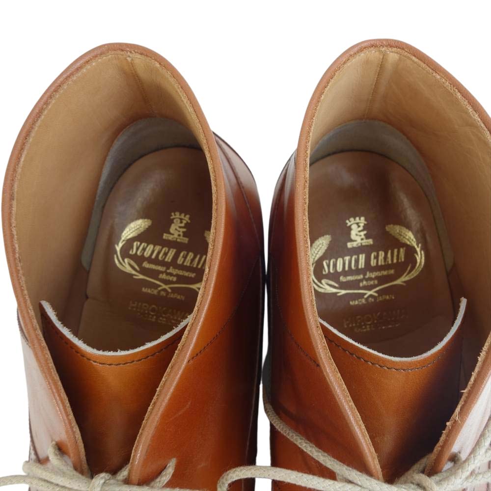 SCOTCH GRAIN スコッチグレイン ST634 スパイダー チャッカブーツ レザーシューズ 27cmEE ブラウン系 27cm【中古】