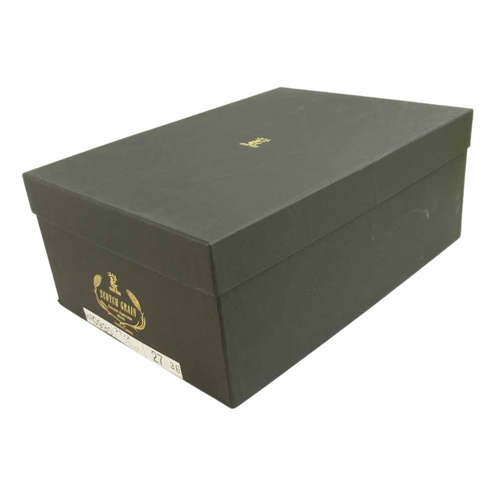 SCOTCH GRAIN スコッチグレイン HF0930 インペリアル フランス セミブローグ レザー ビジネス シューズ 27cmEEE ブラック系 27cm【新古品】【未使用】【中古】