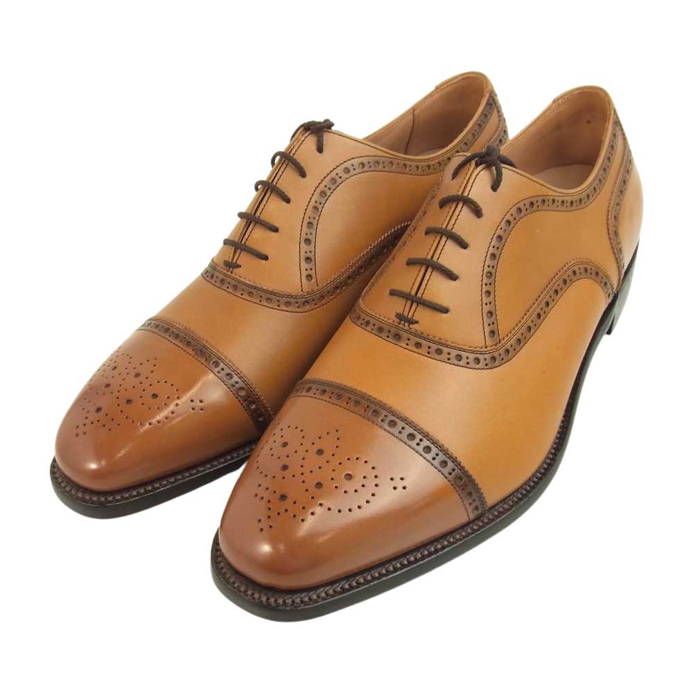 SCOTCH GRAIN スコッチグレイン 20183 40周年記念モデル セミブローグ レザー ビジネス シューズ 27cmEEE ブラウン系 27cm【新古品】【未使用】【中古】