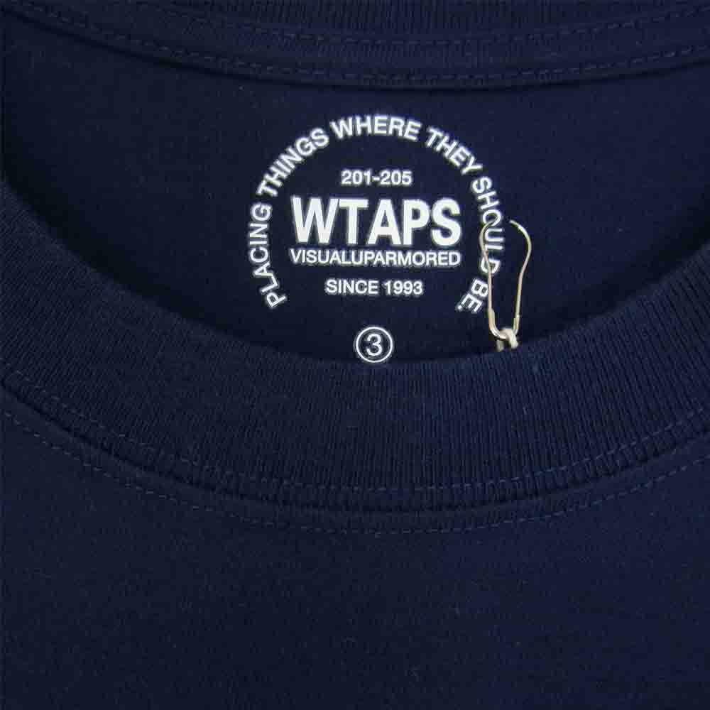 WTAPS ダブルタップス SCREEN TEE PLACING THINGS WHERE THEY SHOULD BE. ロゴ 半袖 Tシャツ ネイビー系 3【極上美品】【中古】