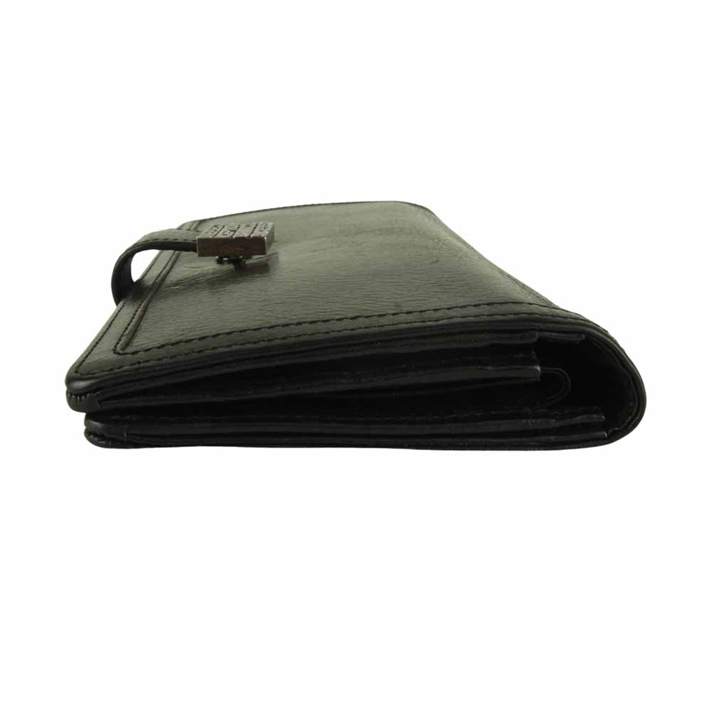 GARNI ガルニ シルバー925パーツ付き レザー ロングウォレット 長財布 ブラック系【中古】