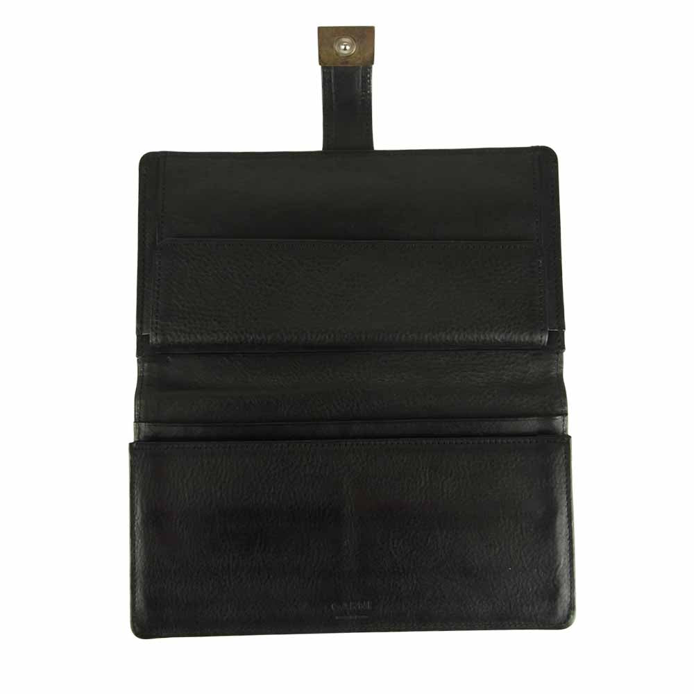 GARNI ガルニ シルバー925パーツ付き レザー ロングウォレット 長財布 ブラック系【中古】