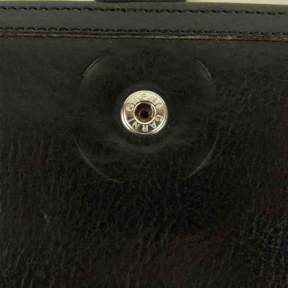 GARNI ガルニ シルバー925パーツ付き レザー ロングウォレット 長財布 ブラック系【中古】