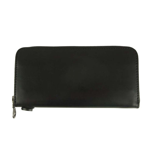 ISAMUKATAYAMA BACKLASH イサムカタヤマバックラッシュ 345-15 GUIDI オイル カーフ レザー ラウンド ジップ ファスナー ロングウォレット 長財布 ブラック系【美品】【中古】