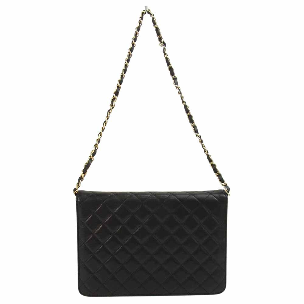 CHANEL シャネル マトラッセ ラムスキン シングル チェーン ショルダーバッグ ブラック系【中古】