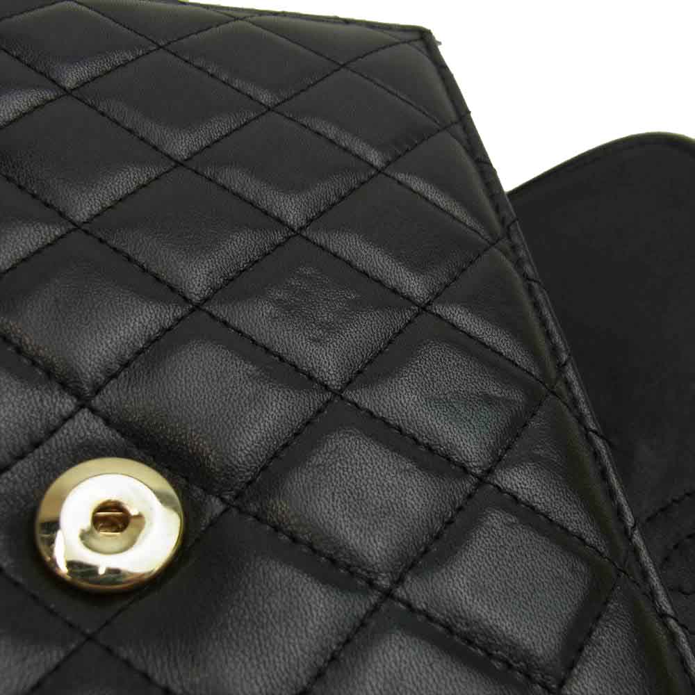 CHANEL シャネル マトラッセ ラムスキン シングル チェーン ショルダーバッグ ブラック系【中古】