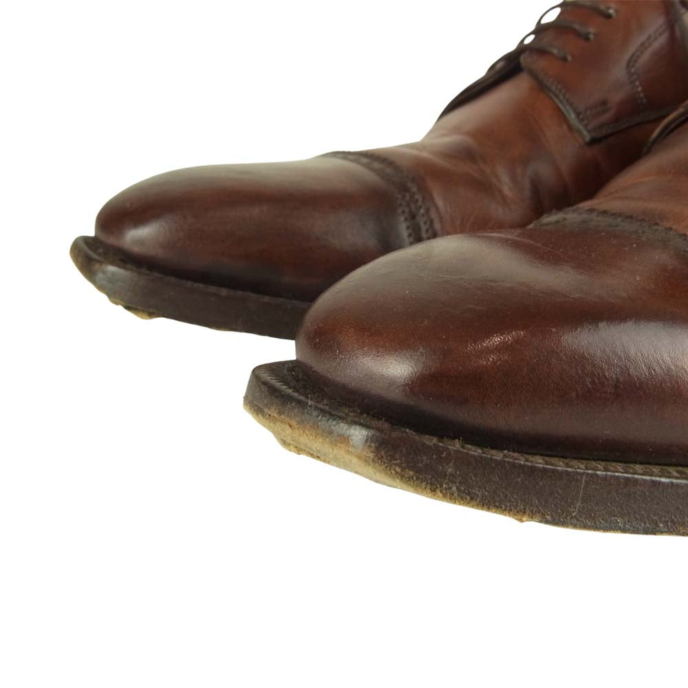 Santoni サントーニ パンチド キャップ トゥ  レザー ビジネス シューズ ブラウン系 6【中古】