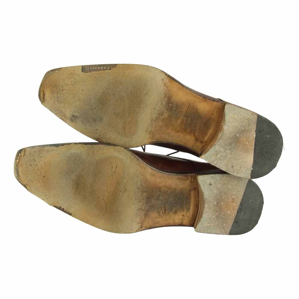 Santoni サントーニ パンチド キャップ トゥ  レザー ビジネス シューズ ブラウン系 6【中古】