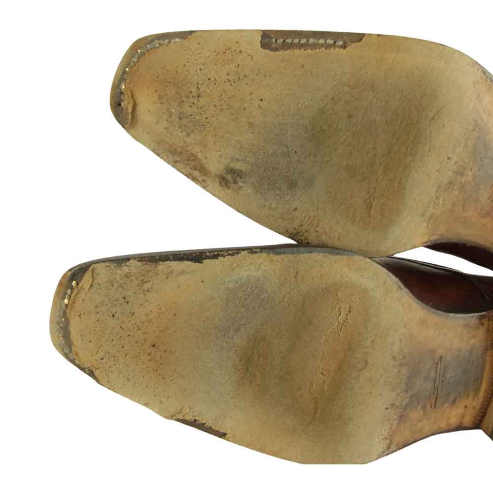Santoni サントーニ パンチド キャップ トゥ  レザー ビジネス シューズ ブラウン系 6【中古】