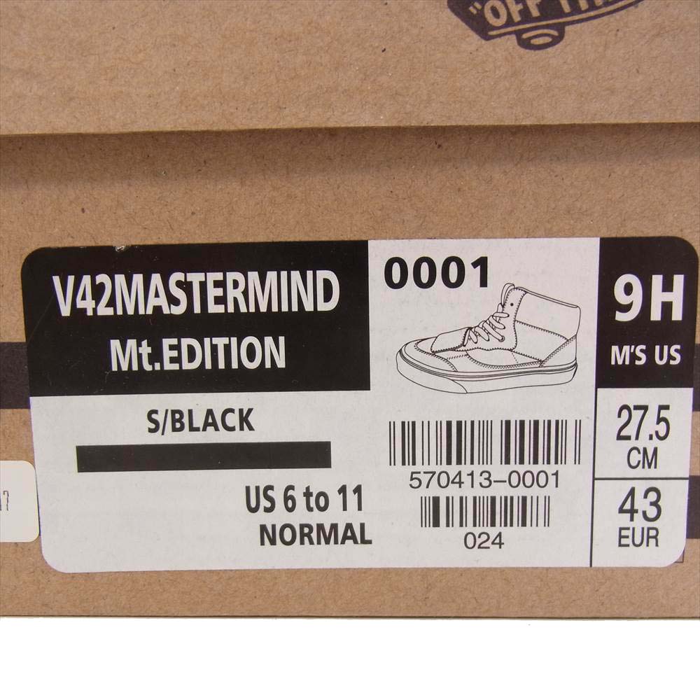 mastermind JAPAN マスターマインドジャパン × VANS MT.EDITION バンズ マウンテン エディション スニーカー 27.5 ブラック系 9【新古品】【未使用】【中古】
