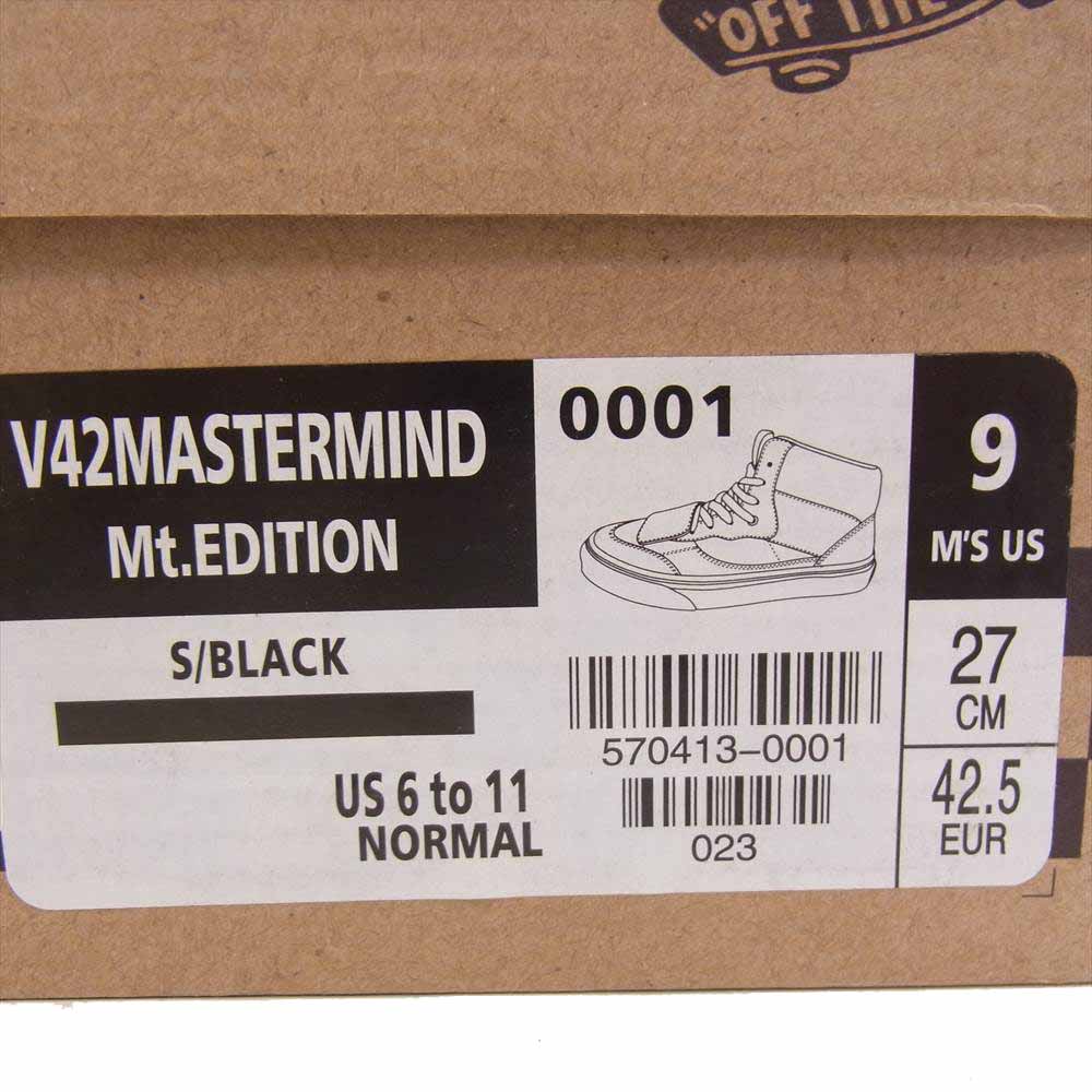 mastermind JAPAN マスターマインドジャパン × VANS MT.EDITION バンズ マウンテン エディション スニーカー 27.5 ブラック系 9【新古品】【未使用】【中古】