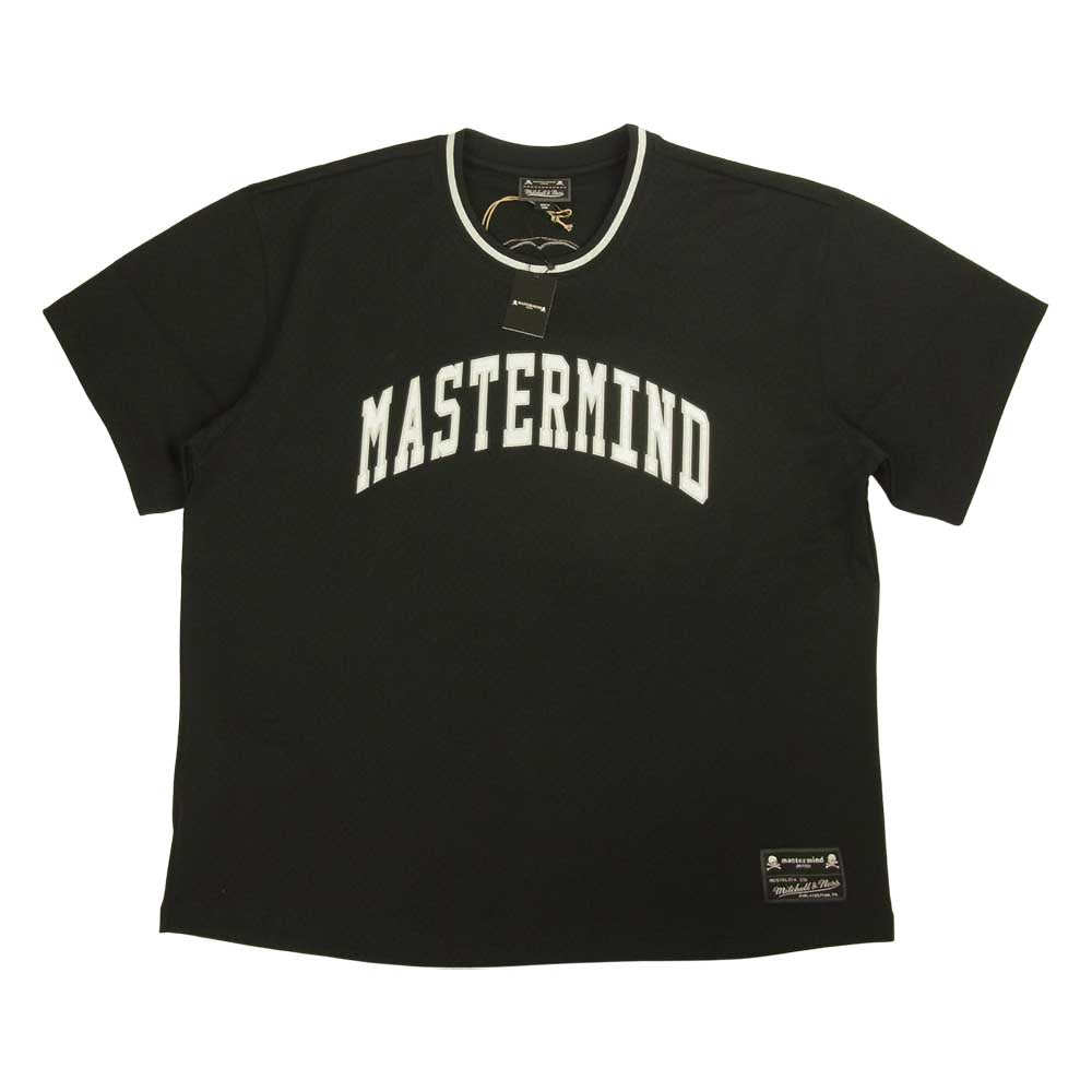 mastermind JAPAN マスターマインドジャパン 997-0251701 × Mitchell&Ness ミッチェルアンドネス Jersey Tee バックスタイルロゴ ジャージ メッシュ Tシャツ ブラック系 XL【新古品】【未使用】【中古】