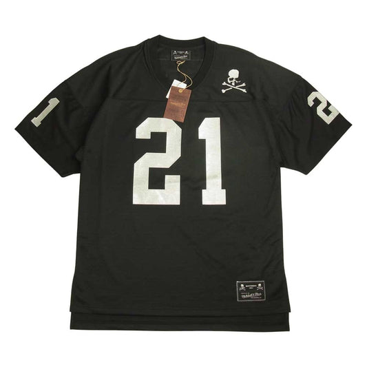 マスターマインドワールド 996-1251093 × Mitchell&Ness ミッチェルアンドネス Legacy Jersey Tee ジャージ メッシュ Tシャツ L ブラック系 L【新古品】【未使用】【中古】