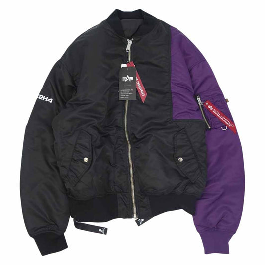 mastermind JAPAN マスターマインドジャパン 997-1211435 × ALPHA アルファ C2H4 TA1435-9060 BOMBER JACKET ボンバージャケット パープル ブラック系 パープル系 L【新古品】【未使用】【中古】