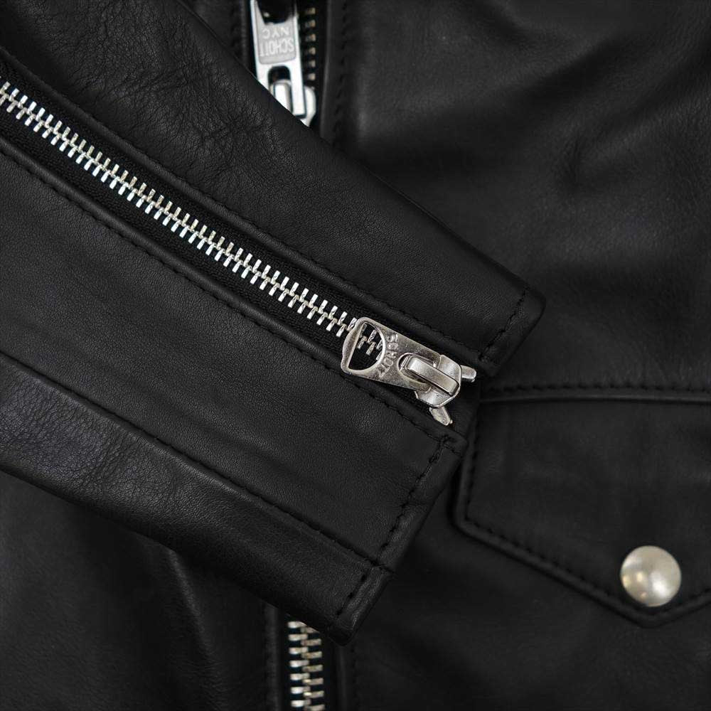 mastermind JAPAN マスターマインドジャパン 996-9217613 × Schott ショット USA製 7598 ダブル ライダース ジャケット レザージャケット ブラック系 36【新古品】【未使用】【中古】