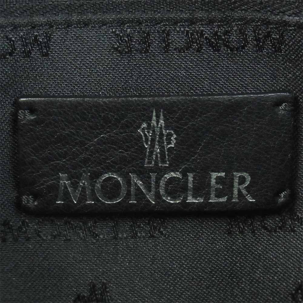 MONCLER モンクレール MATHIAS BORSA カモ ロゴ レザー トート バッグ カーキ系【中古】